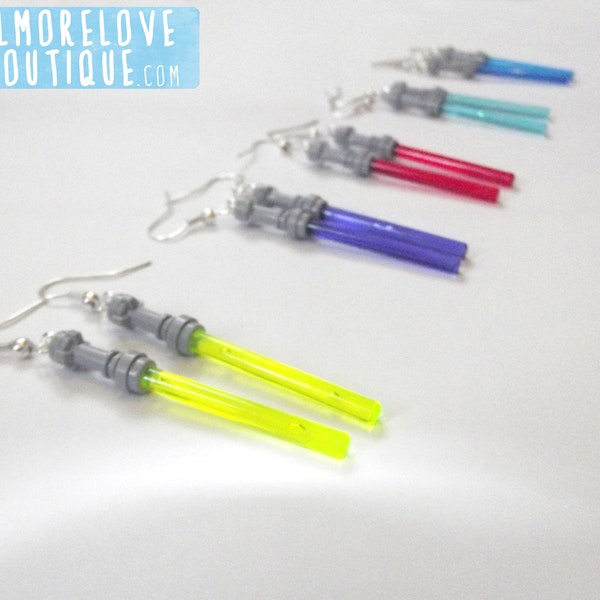 Light Saber Earrings - Sci Fi Earrings - Novelty Earrings -Light Saber - Geeky Gift - Geeky Jewellery - Geekery