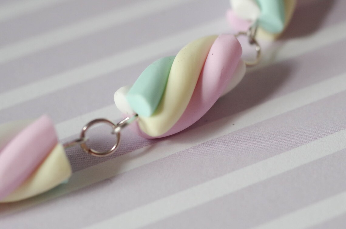 Flump Marshmallow Necklace Cute Pastel Sweetie Necklace on Etsy
