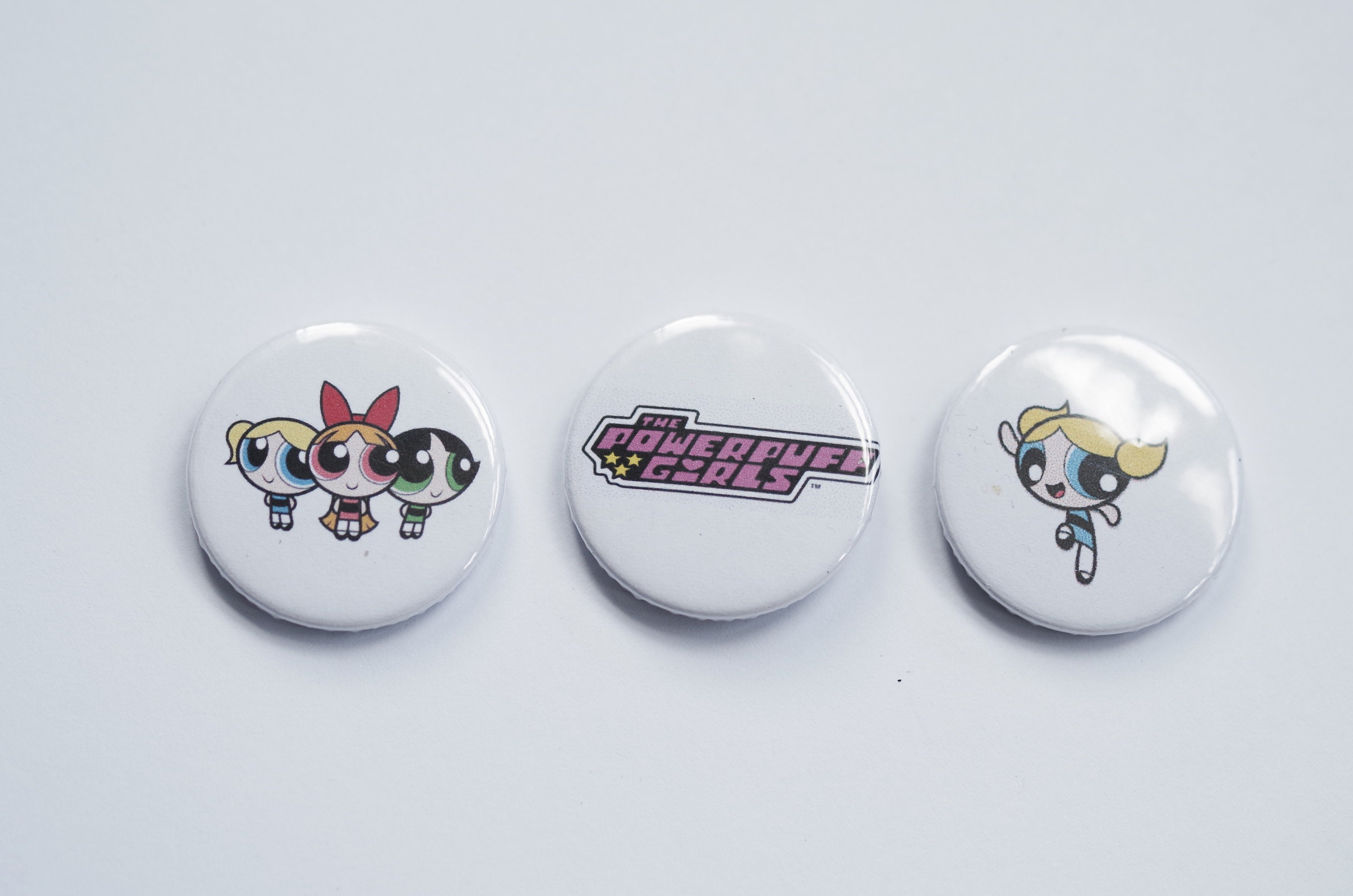 Powerpuff Girls Cartoon Pin Badges - Handmade 25mm Badge Pack - Etsy UK