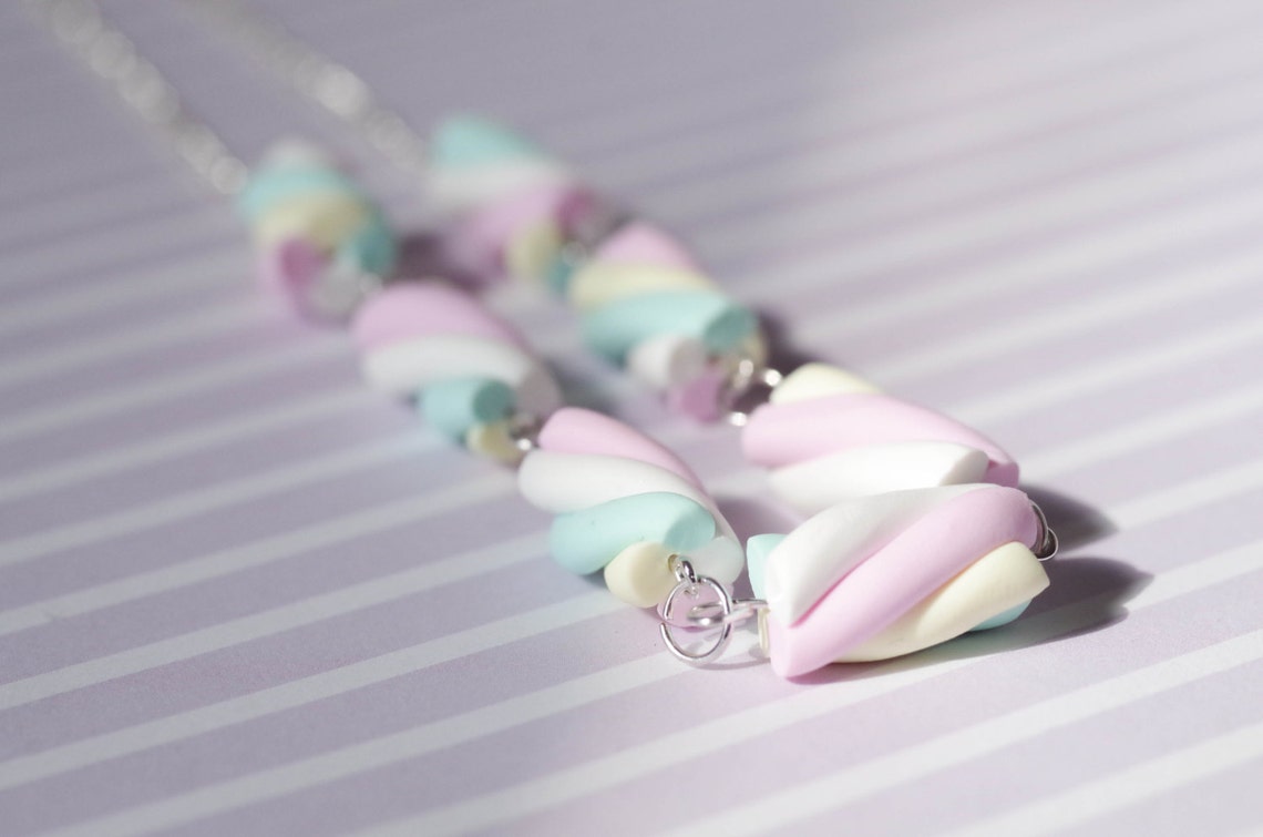 Flump Marshmallow Necklace Cute Pastel Sweetie Necklace on Etsy