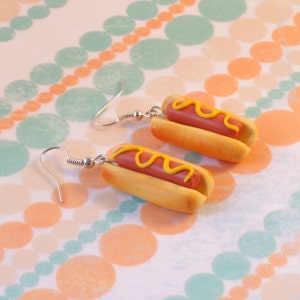 Cute Miniature Hotdog Earrings - Junk Food Jewellery - Mini Food Jewellery - Kawaii Accessories - Unusual Jewellery - Novelty Earrings