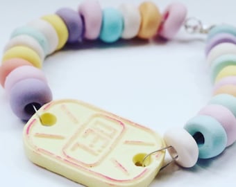 Candy Watch Bracelet - Sweetie Watch - Polymer Clay But Looks Realistic - Edible Watch - Sweety Bracelet - Pastel Colours - Pretty Fairy Kei