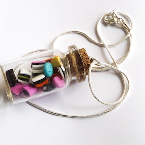 Liquorice Allsort Necklace - Candy Jar Necklace - Sweetie Jar Necklace - Liquorice Allsort Jewellery - Statement Necklace - Quirky fashion