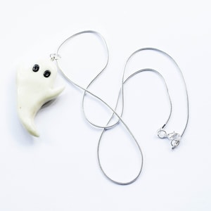 Glow in the Dark Ghost Necklace - Ghost Necklace - halloween necklace - fall necklace - glow in the dark - ghost jewellery - goth jewellery