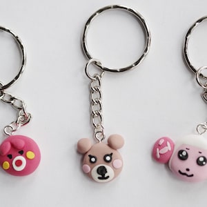 Cute keyring, Cute Villager Gift, Dom, Marina, Teddy, Cute Characters - Sweet Keychain