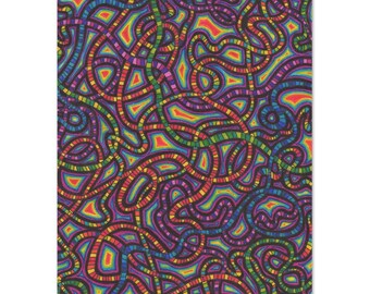 Colourful Semi-Glossy Poster, Snake poster, Children’s decor, Funky poster, Rainbow Poster, Doodle Artwork