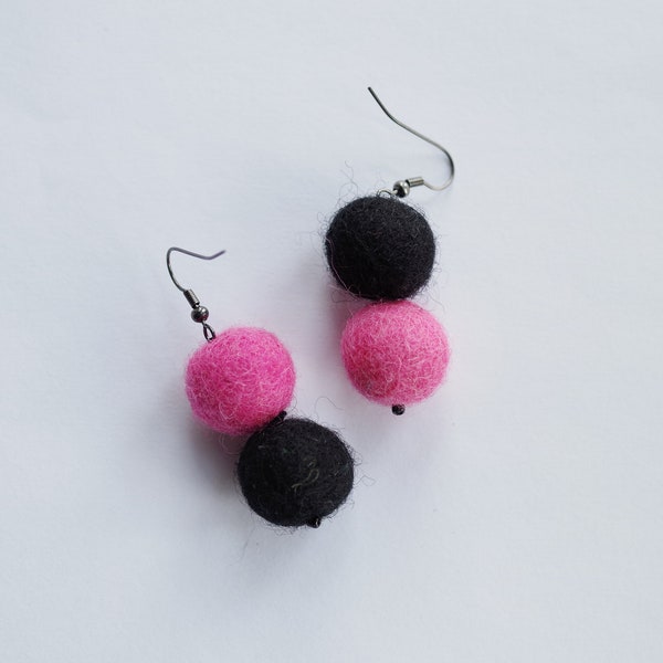Felted Ball Earrings Etsy