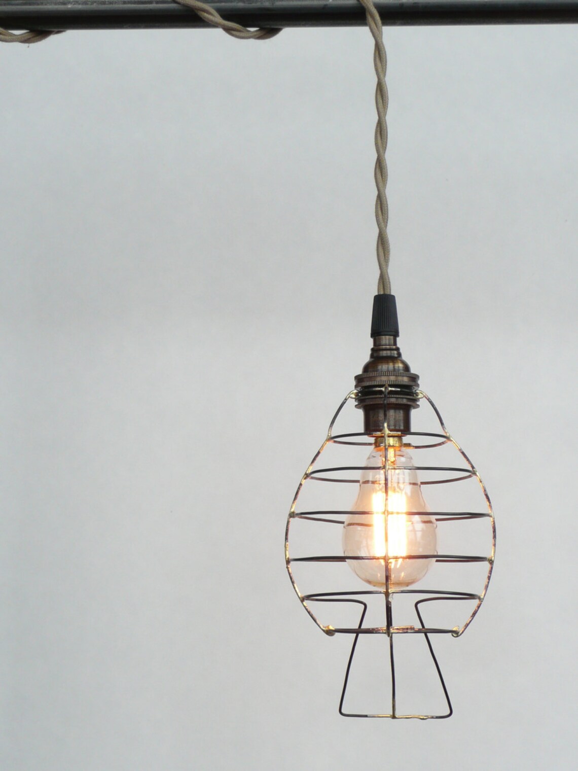 Bird Cage Pendant Light, Bird Cage Light, Rustic Lighting, Urban ...