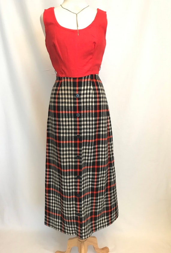 1960s Plaid Fashion Wagon Maxi Dress - image 2