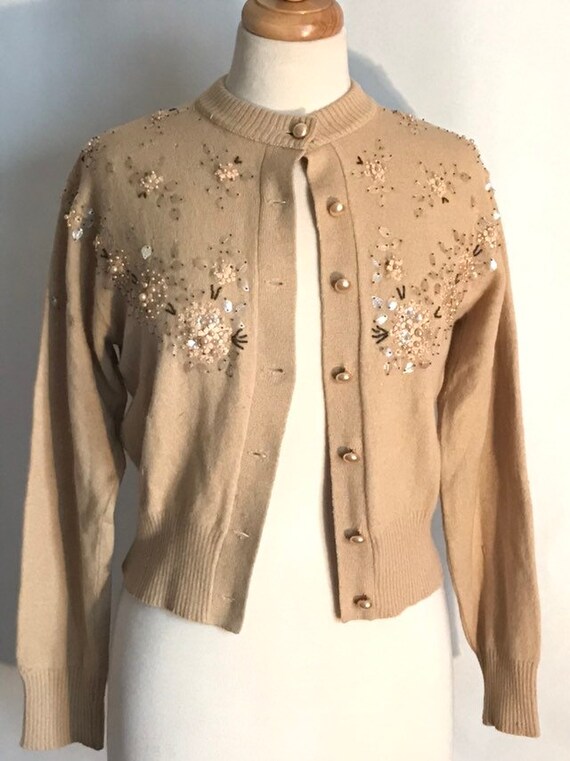 tan cardigan sweater