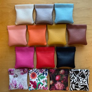 Faux Leather Earbud Holder: Mini Coin Purse, Flex Frame Pouch