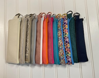 Water Resistant Canvas EpiPen Pouch, Slim Accessory Case, Zippered Bag