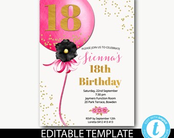 balloon invitation etsy