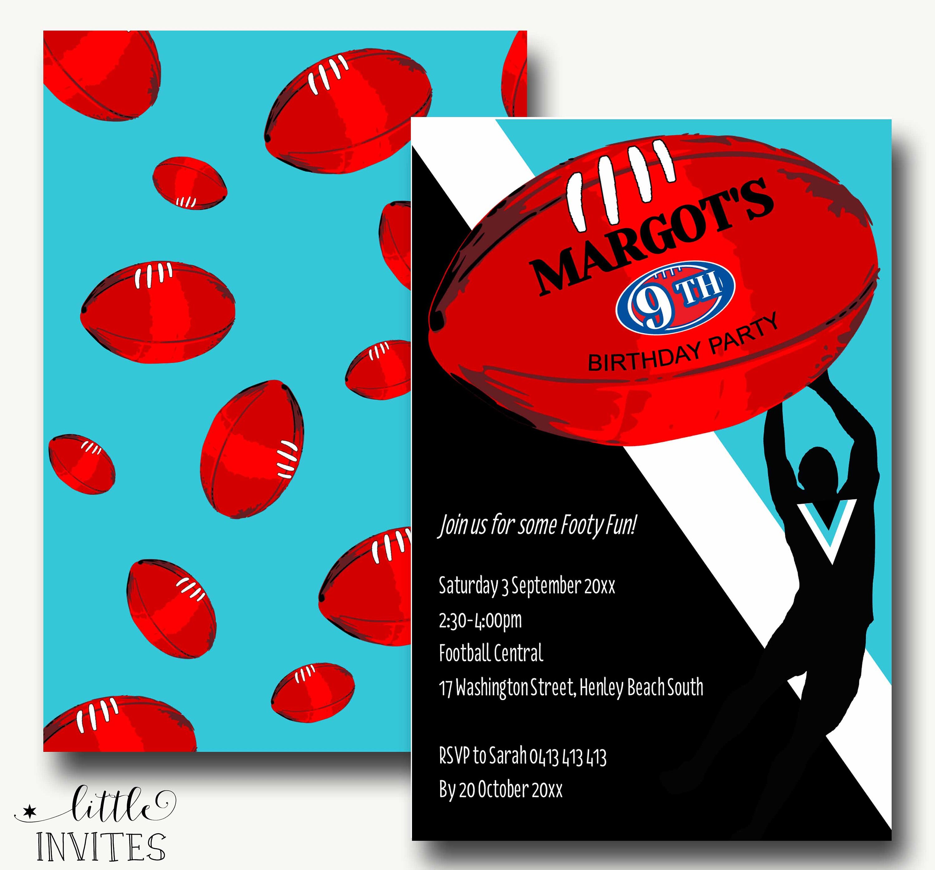 Football Invitation/australian Football Birthday Etsy Australia