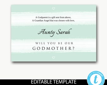 Will you be my godmother/godparent proposal card/godmother proposal/godfather proposals/will you be our godparents/editable template/Kyle