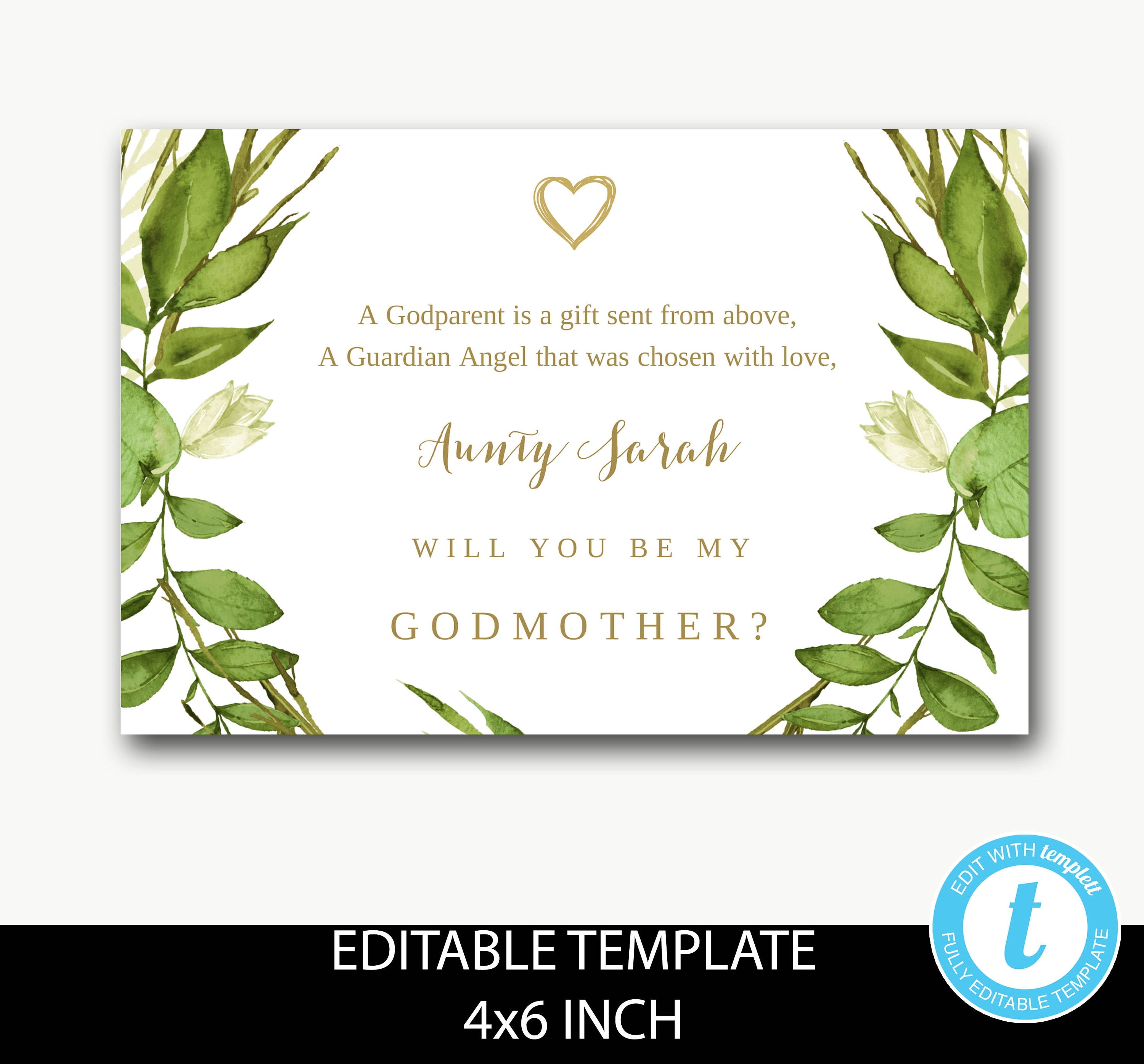 Will You Be My Godmother/godparent Proposal Card/godmother - Etsy