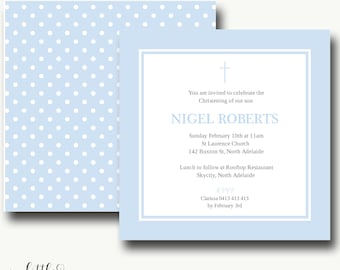 Baptism and First Birthday invitation instant download/christening invitation boy/blue and white invitation/Editable template-Nigel balloon