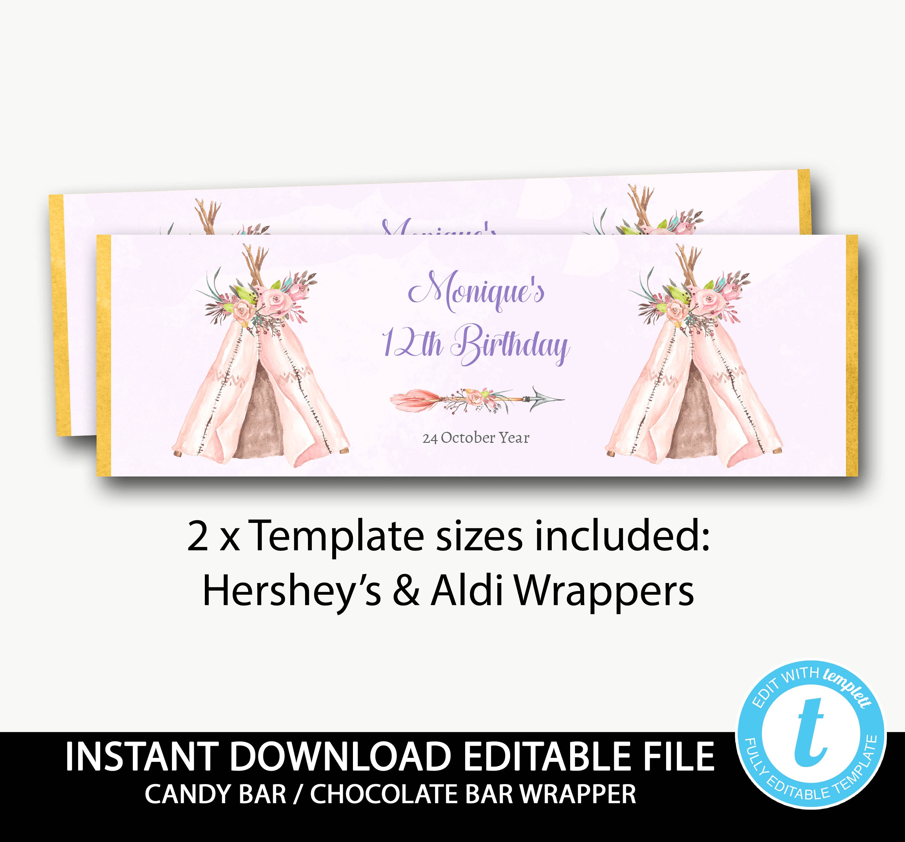 candy bar chocolate wrapper/Aldi wrapper template/Hersheys wrapper template/teepee choc wrapper/Instant download/editable template-Monique Within Hershey Labels Template candy bar chocolate wrapper/Aldi wrapper template/Hersheys wrapper template/teepee choc wrapper/Instant download/editable template-Monique Within Hershey Labels Template