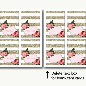 Place Card Template Instant Download/tent Cards/placecards/pink and ...