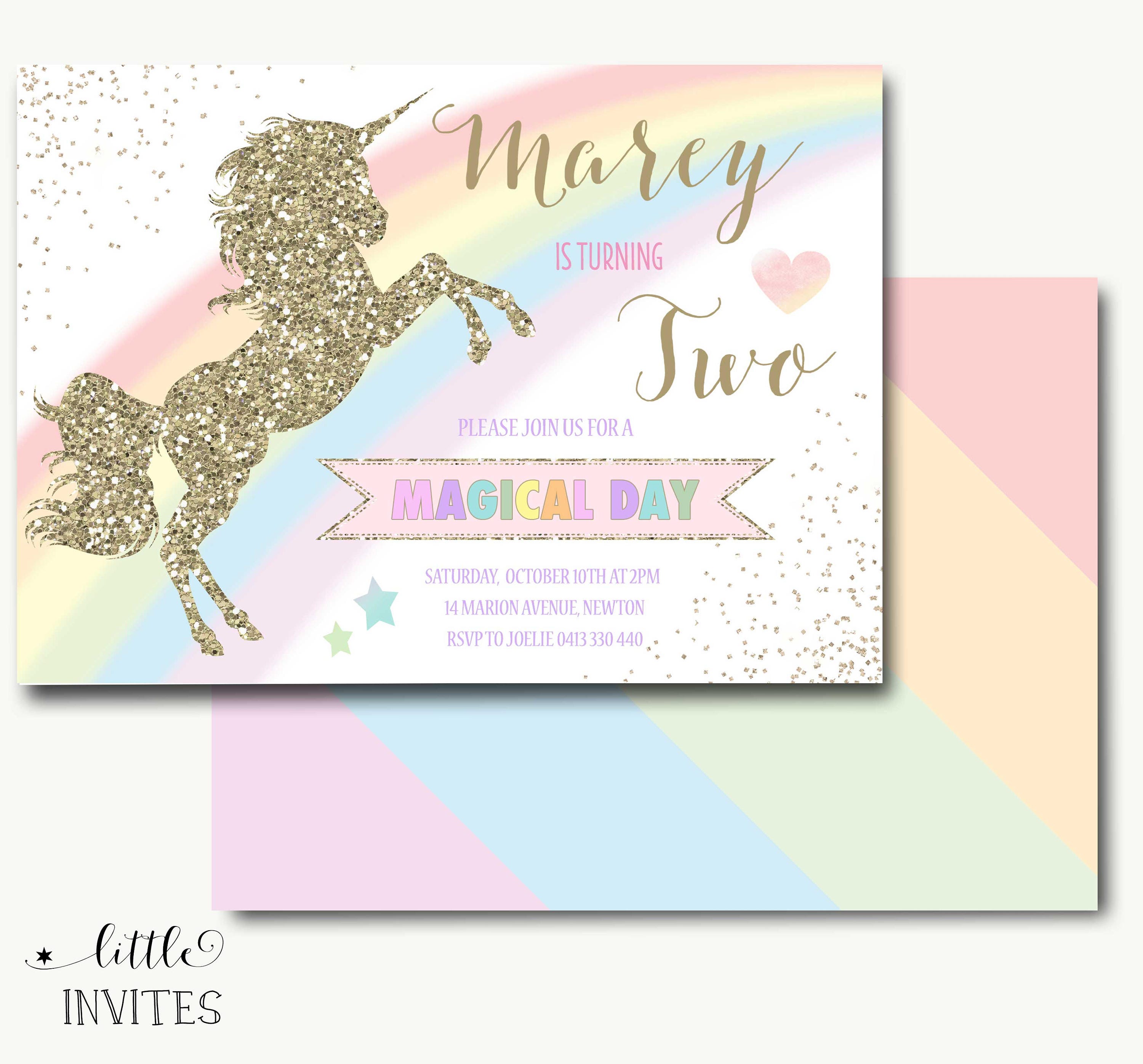 Unicorn Invitation Download/unicorn Invitation Instant - Etsy Australia