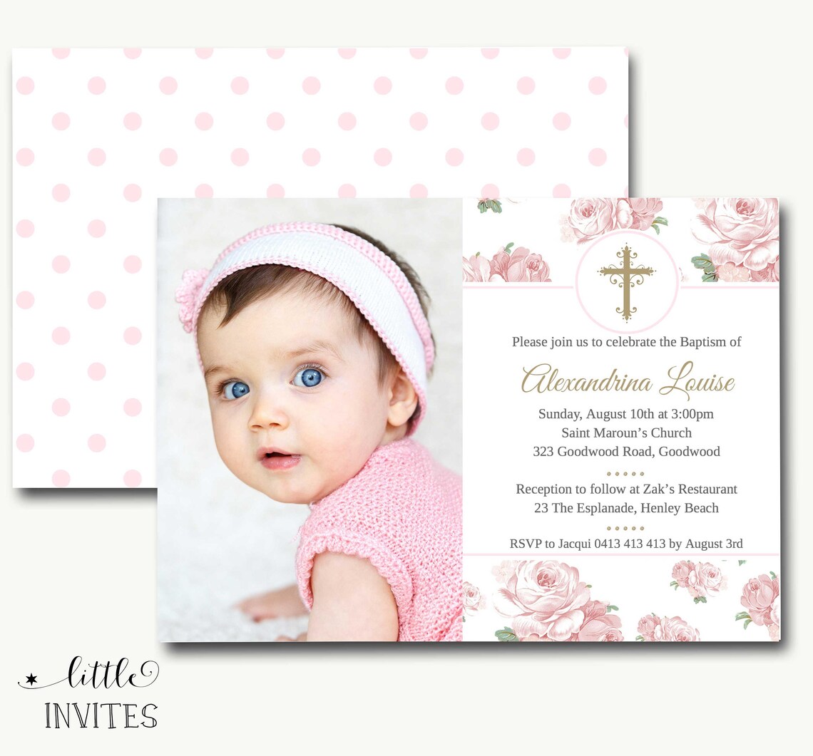 Baptism Invitation Girl/baptism Invitation Instant Download Etsy