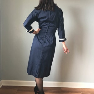 50s dress navy sailor wiggle dress pinup dress image 4