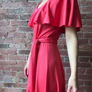 vintage 70s maxi dress ALISON AYERS Original polyester drape collar belted gown image 4