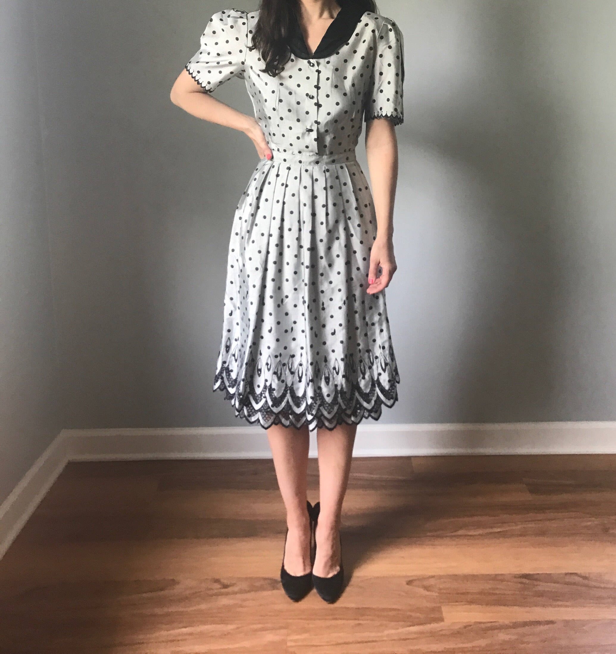 grey 50s dress
