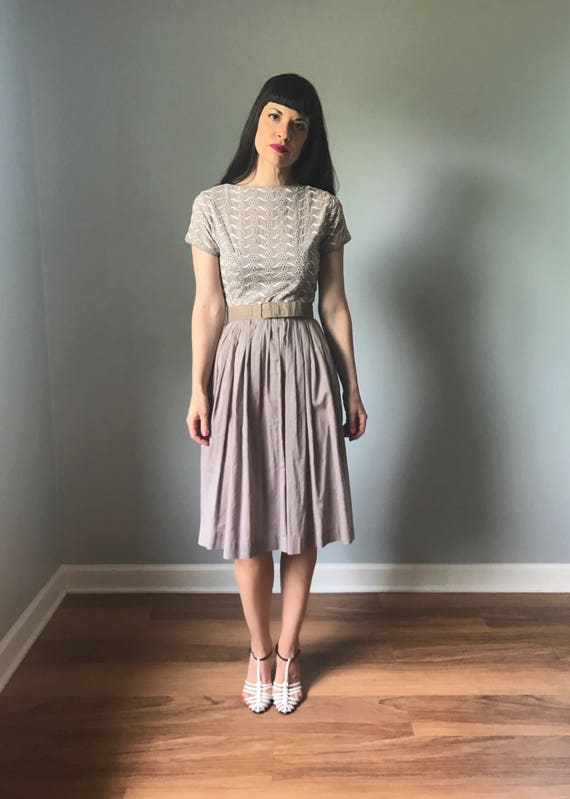 vintage 50s dress | 50s cotton shirt dress | embro