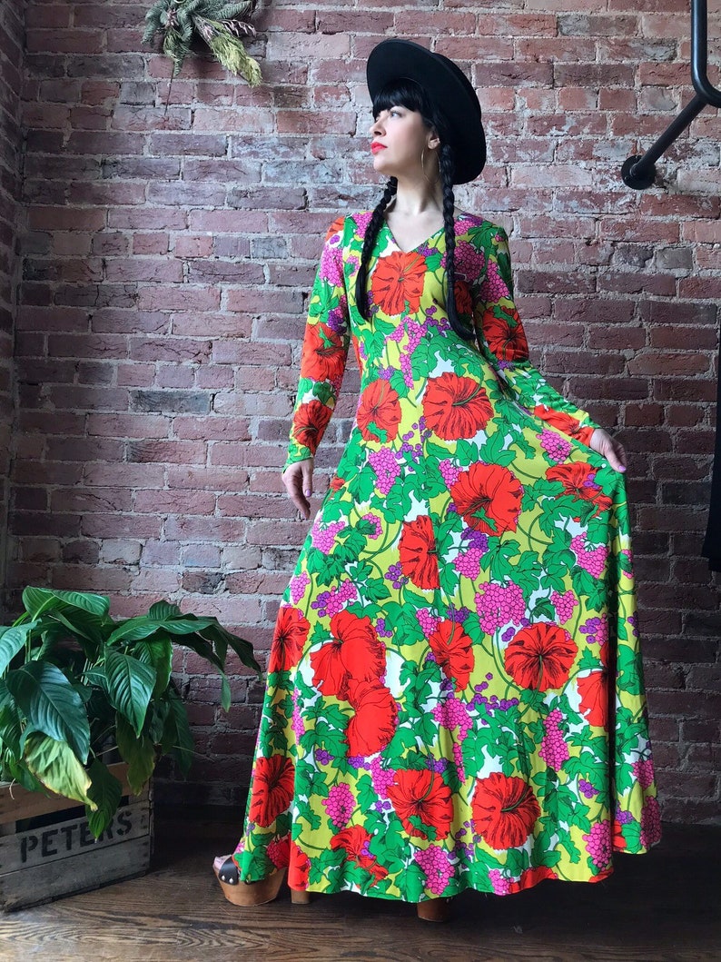70s dress long sleeve