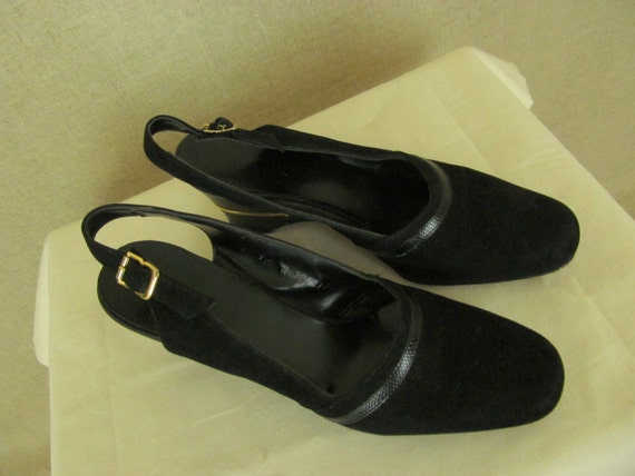 1960s Black Shoes / Vintage 60s Black Shoes - image 3
