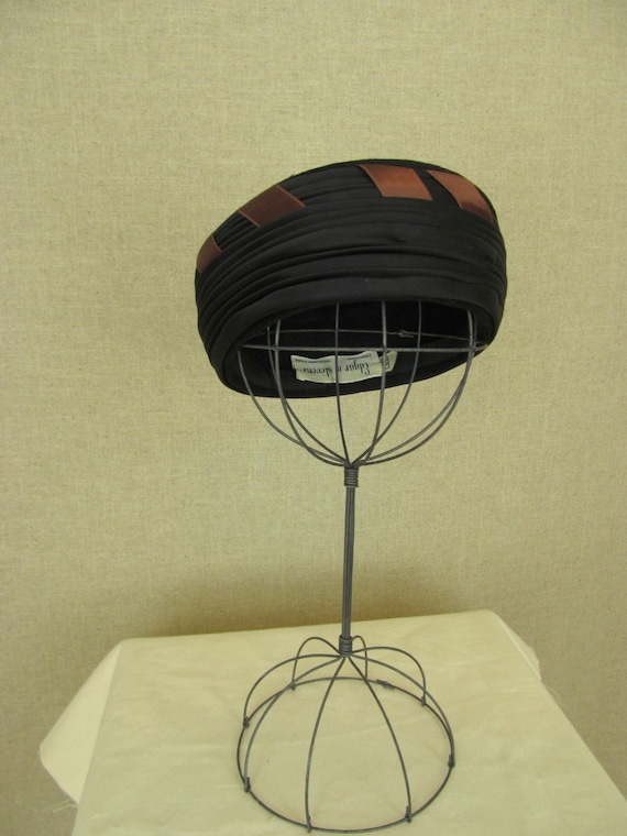 1960s Black Hat / Vintage 60s Black Hat