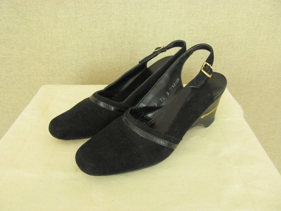 1960s Black Shoes / Vintage 60s Black Shoes - Gem