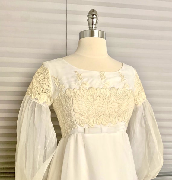 1960s Alfred Angelo White & Ivory Wedding Dress