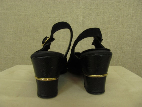 1960s Black Shoes / Vintage 60s Black Shoes - image 5