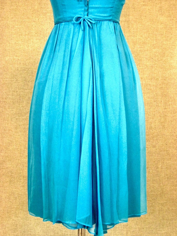 SALE - Vintage 1960s Dress / 60s Turquoise Blue C… - image 5