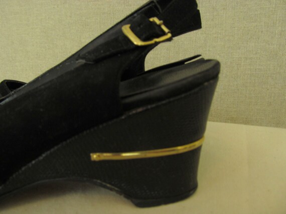 1960s Black Shoes / Vintage 60s Black Shoes - image 4