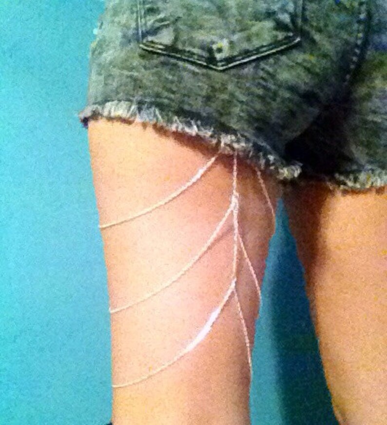 Silver Thigh Chain. Bohemian Jewelry Garter Belt Etsy