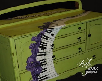 Hand Painted FUNKY Whimsical Keyboard Sideboard Buffet****FREE SHIPPING****