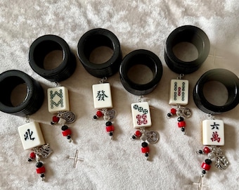 Ronds de serviette artisanaux Mahjong Gift (lot de 6)