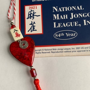 Mahjong Unique Handmade Christmas Ornament Mixed Beads & Tibetan Silver