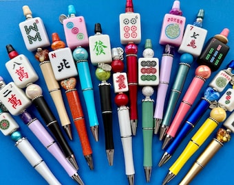 Mahjong Unique Handcrafted Pen With Mixed Beads *Refillable*