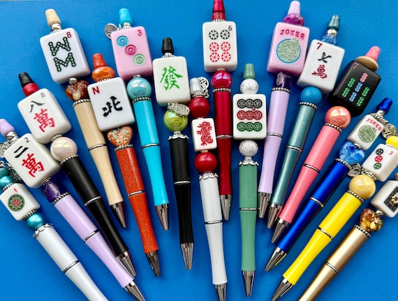 Mahjong Unique Handcrafted Pen With Mixed Beads *Refillable*