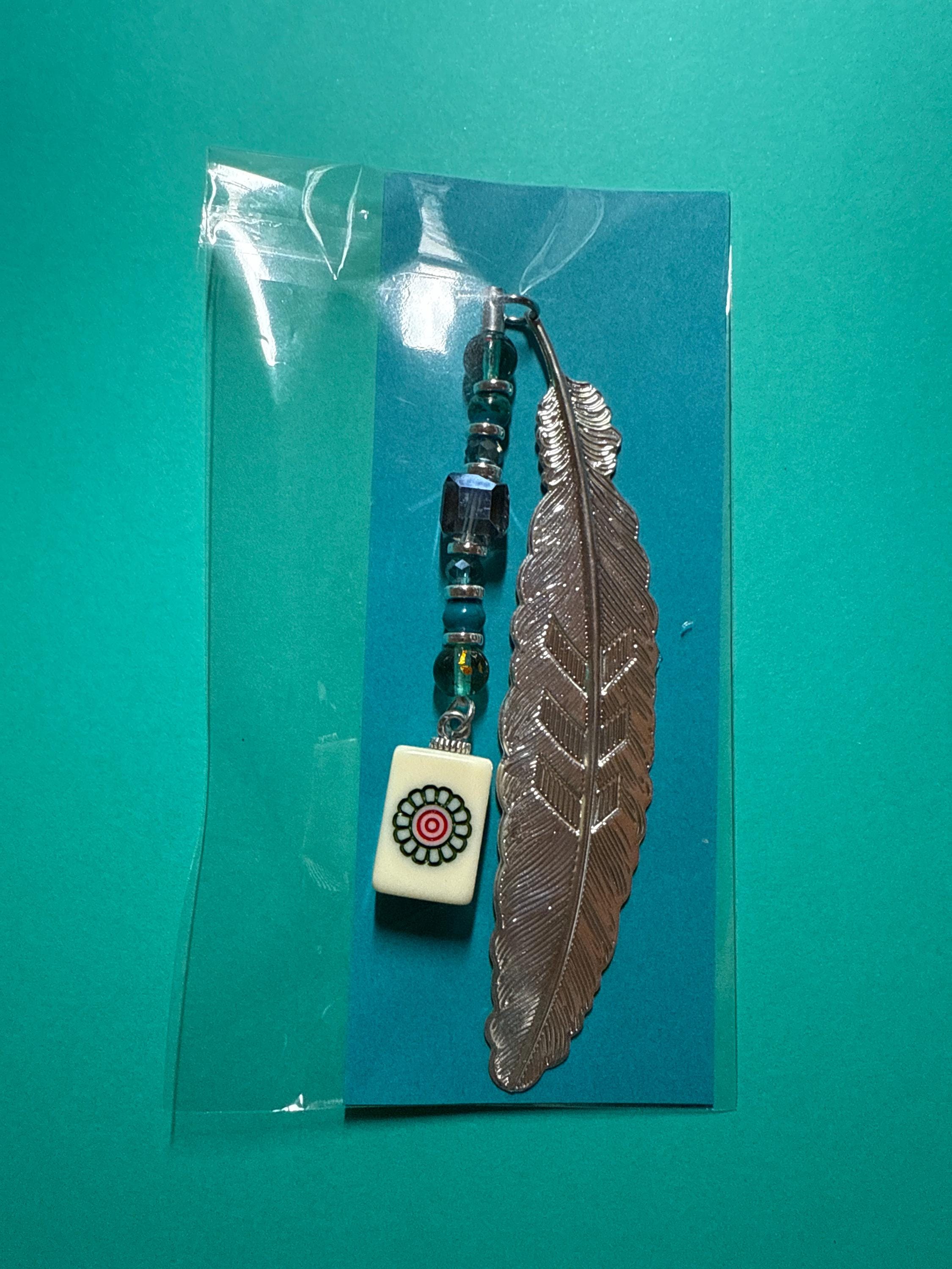 Mahjong Unique Handmade Bookmark With Mixed Beads & Tibetan Silver or ...