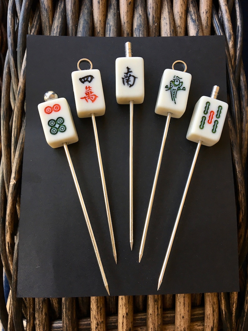 Mahjong Cocktail\/ Hors D'oeuvre Picks Handmade