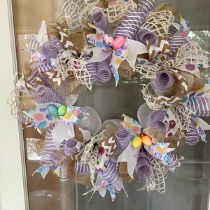 Easter Wreath 24&quot;, Colorful Easter Eggs, Fun Spring Decor, Front Door Wreath, Easter Door Decor, Seasonal Decoration
