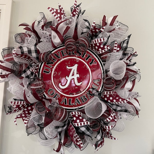 “University of Alabama” Kranz 61 cm, Roll Tide Dekor, Crimson Tide