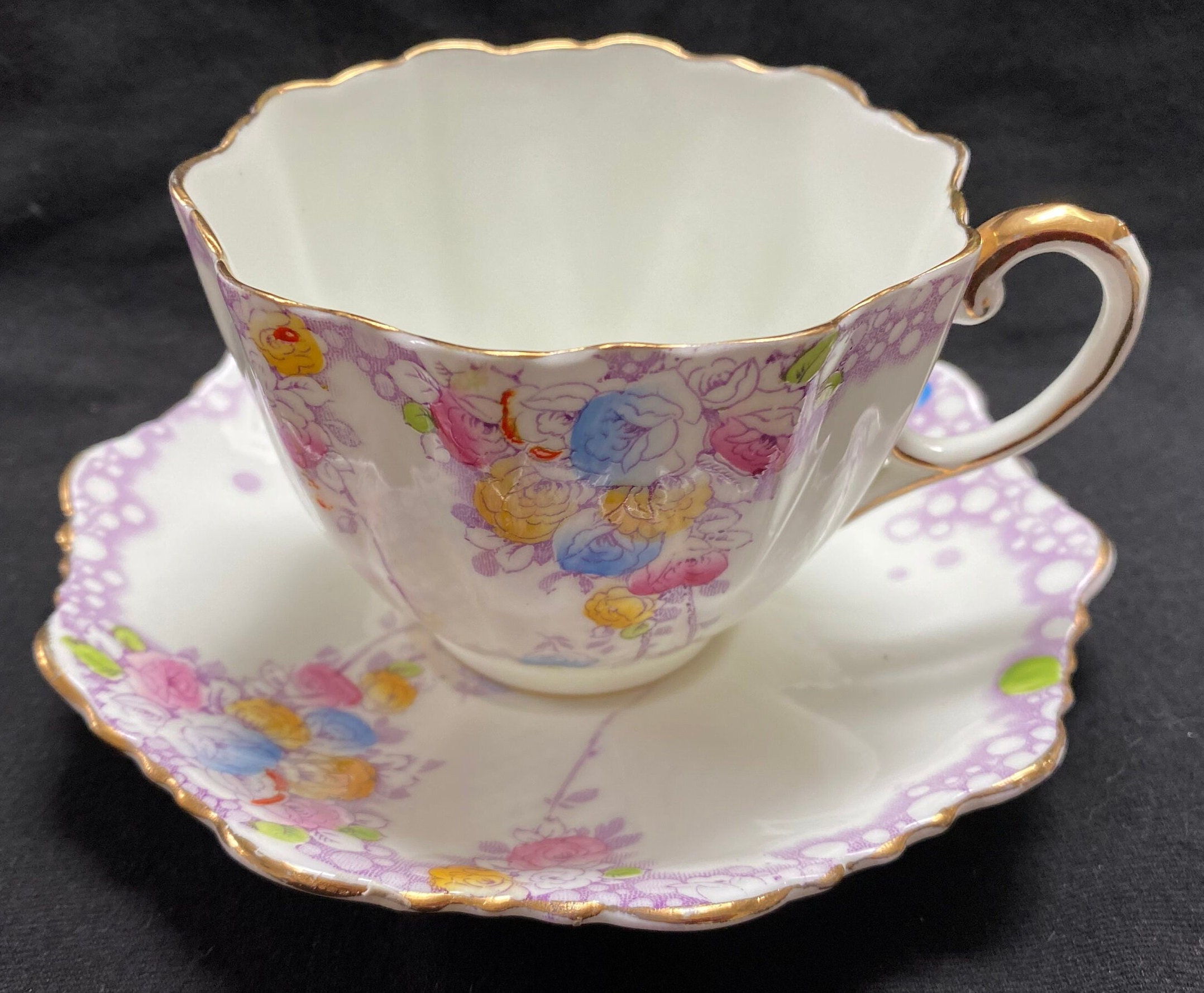 Vintage Paragon Summer Roses teacup and saucer - circa 1935