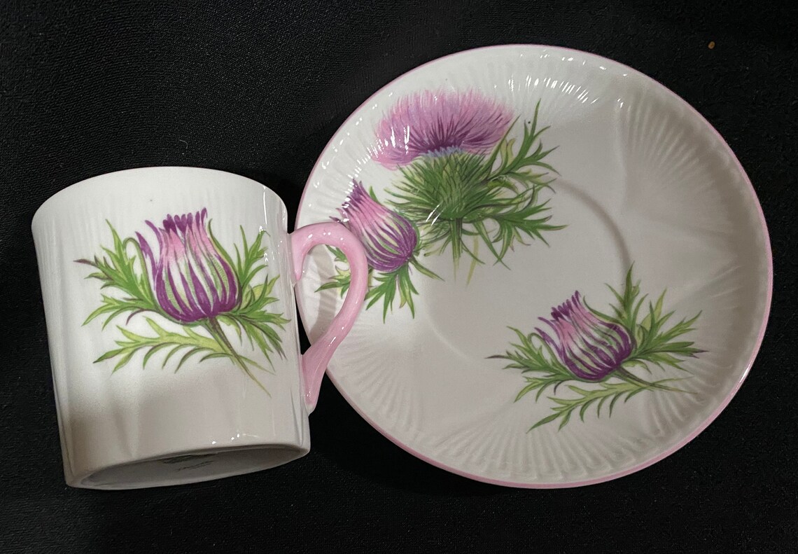 RARE Vintage Shelley Thistle pattern 13820 Mocha cup circa Etsy