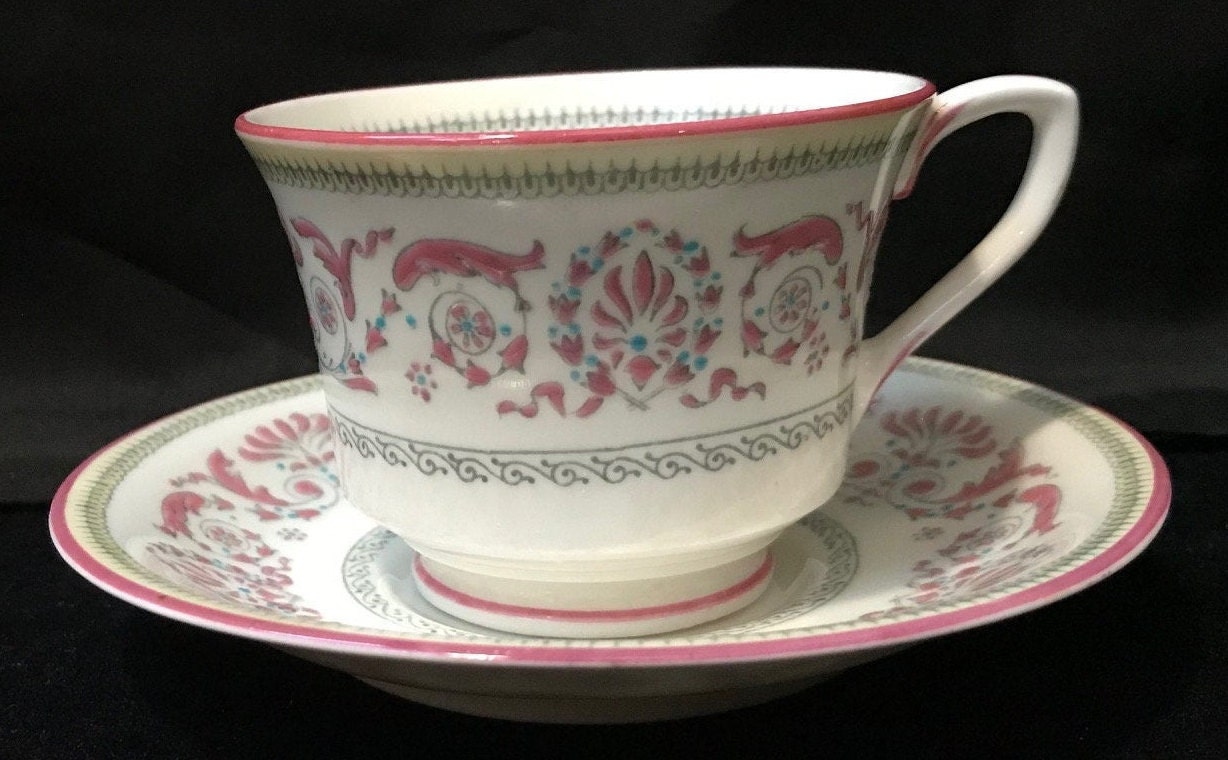 Vintage Royal Worchester Pink demitasse cup and saucer - Rare